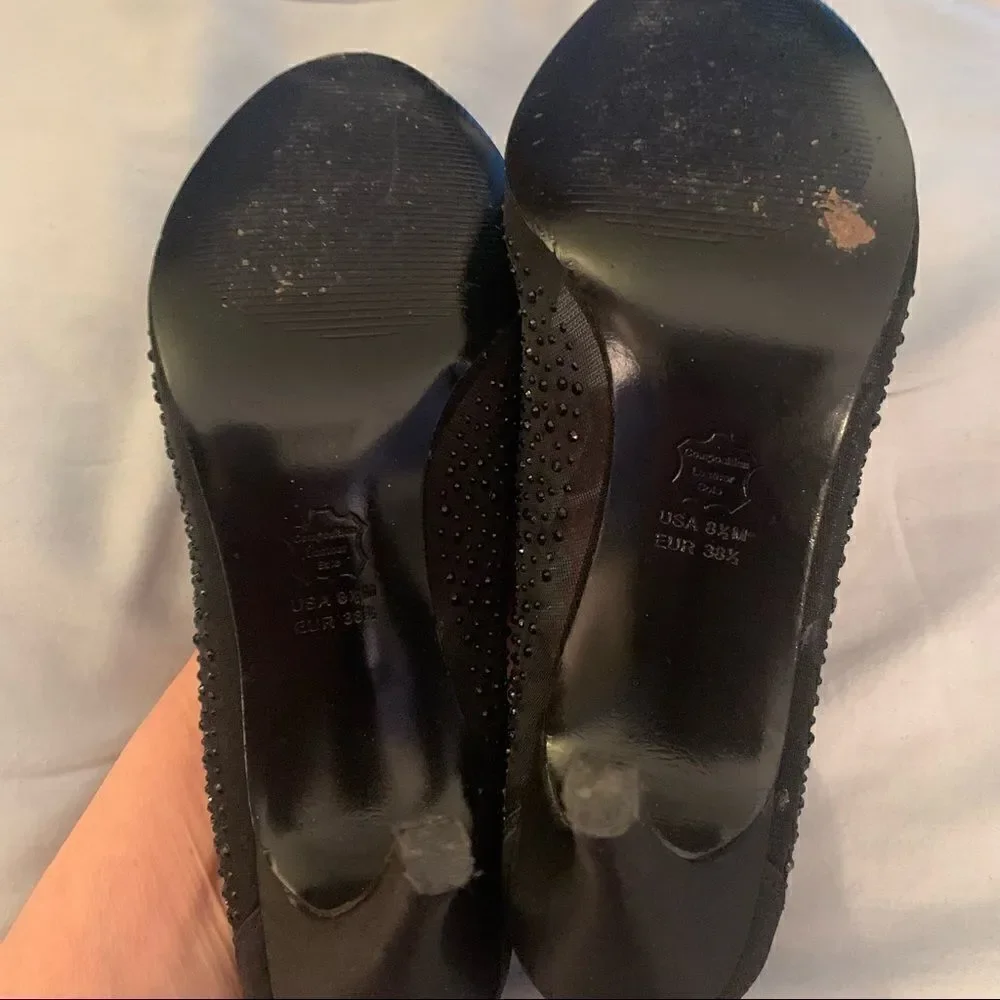 Adrianna‎ Papell Boutique Pumps Formal Wear Black Fiona Pumps, Size 8.5 EUC
